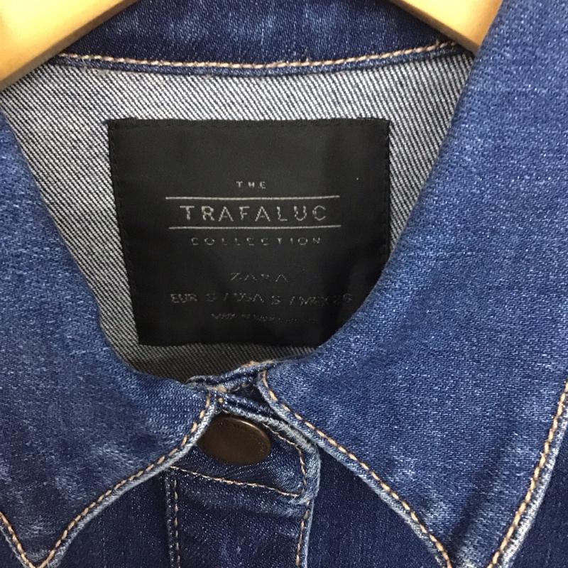 ザラ ZARA TRAFALUC ワンピース ロングスカート 半袖デニムワンピース ロングワンピース フロントボタン S 無地 インディゴ / インディゴ /  レディース USED 古着 中古 10149054