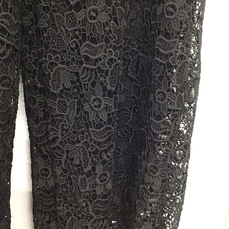 ザラ ZARA ボトムス ボトムス 7149 241 800 ワイドパンツ ストレートパンツ M レース柄 黒 / ブラック /  レディース USED 古着 中古 10146922