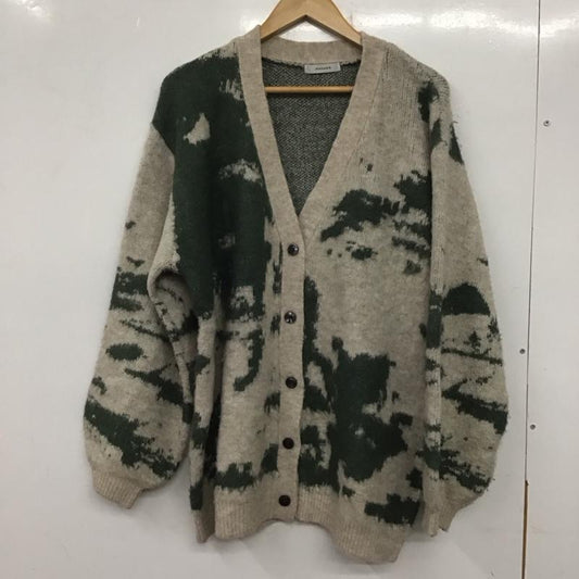 ジーナシス JEANASIS カーディガン 長袖 JS064170MN Vネック FREE 総柄 ベージュ / ベージュ / X 緑 / グリーン /  レディース USED 古着 中古 10139114