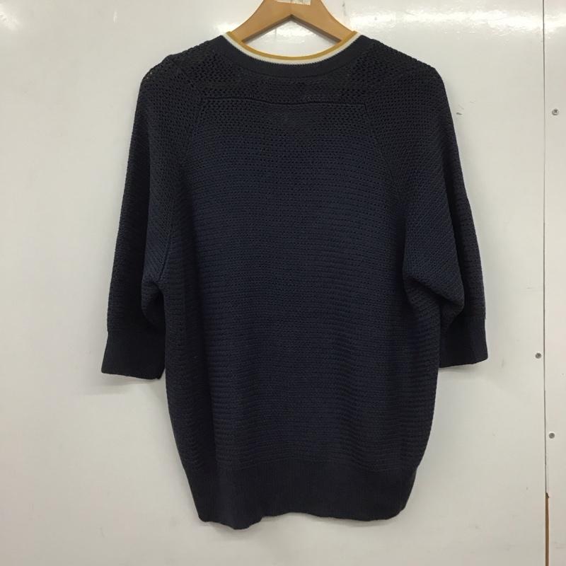 フレッドペリー FRED PERRY ニット、セーター 七分袖 F7211 ドルマンスリーブ Vネック ワンポイント 紺 / ネイビー /  レディース USED 古着 中古 10138690