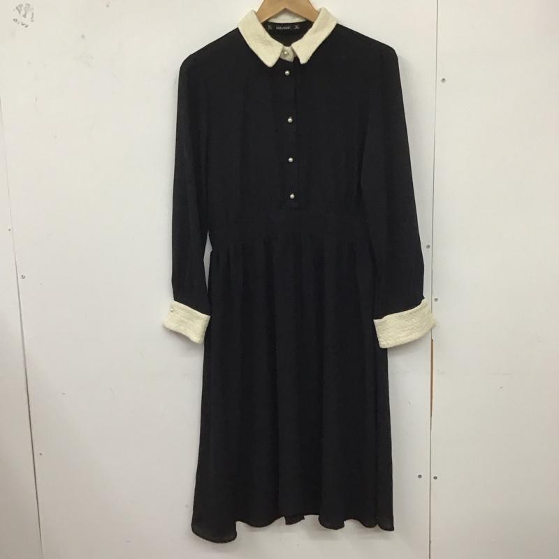 ザラベーシック ZARA BASIC ワンピース ロングスカート L 無地 黒 / ブラック /  レディース USED 古着 中古 10129636