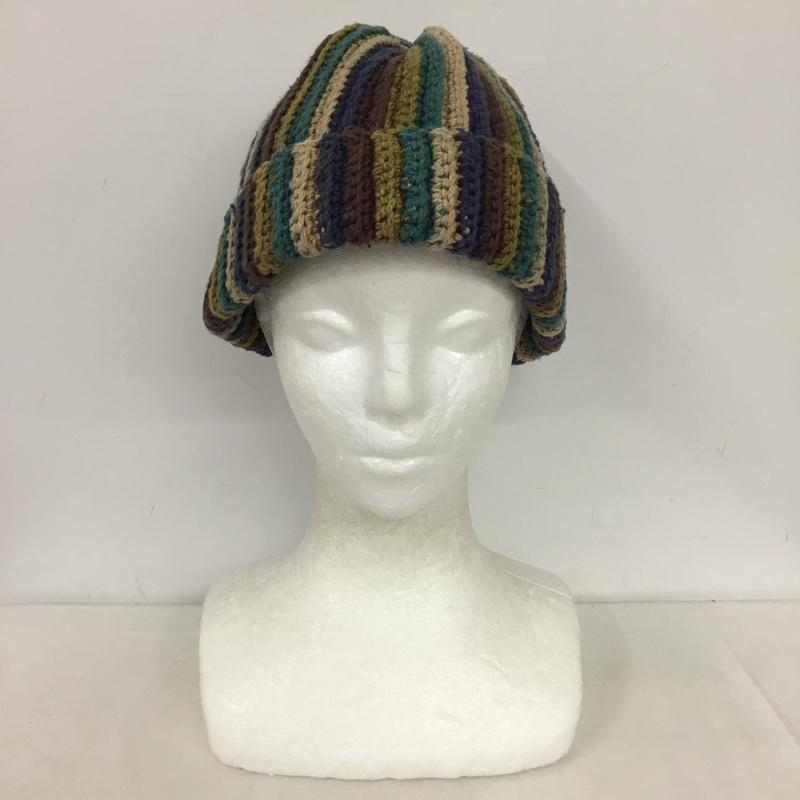 アミナ Amina 帽子 ニット帽 コットンニット ネパール ストライプ マルチカラー / マルチカラー /  メンズ USED 古着 中古 10150004