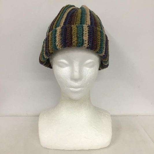 アミナ Amina 帽子 ニット帽 コットンニット ネパール ストライプ マルチカラー / マルチカラー /  メンズ USED 古着 中古 10150004