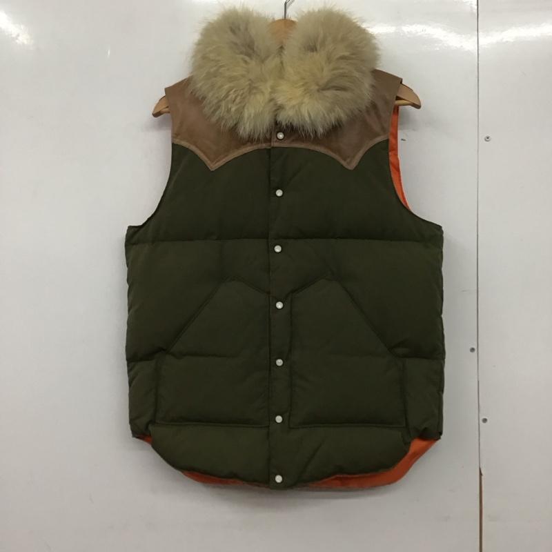 ロッキー マウンテン フェザーベッド Rocky Mountain FeatherBed ベスト ベスト ダウンベスト ノースリーブ フロントボタン 38 無地 カーキ / カーキ /  メンズ USED 古着 中古 10145901