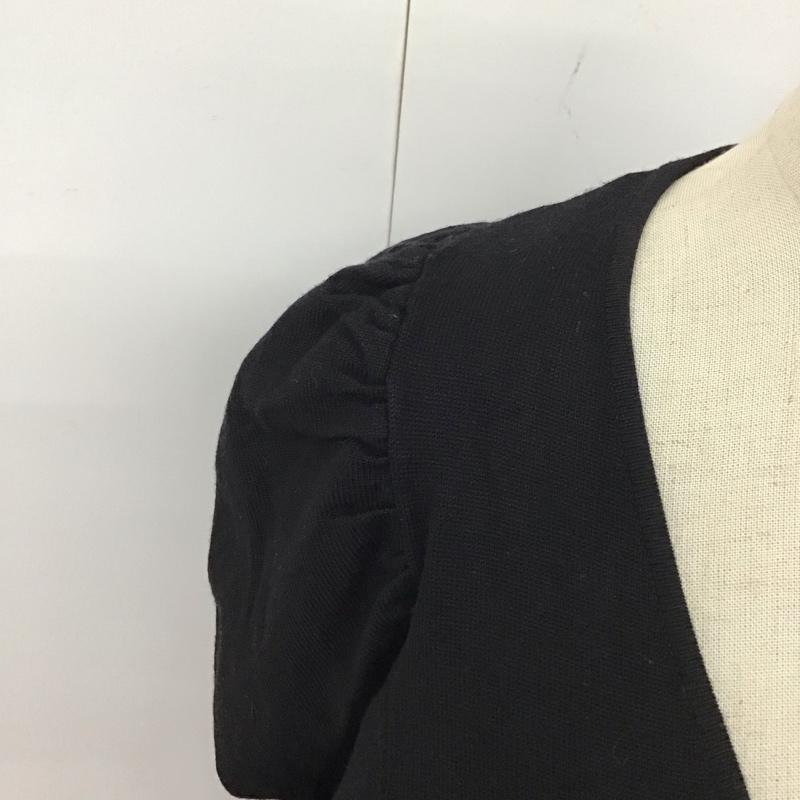 ザラ ZARA ニット、セーター 半袖 半袖ニットカットソー Vネックカットソー 半袖セーター S 無地 黒 / ブラック /  レディース USED 古着 中古 10122519
