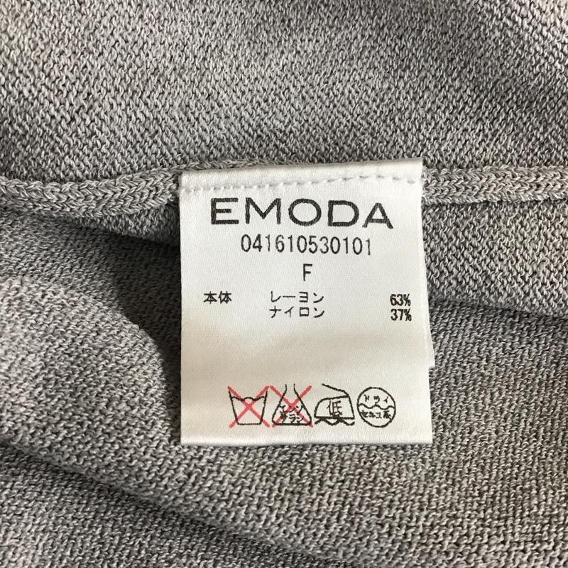 エモダ EMODA ワンピース ロングスカート 041610530101 Vネックデザイングロスワンピース サイドスリット FREE 無地 灰 / グレー /  レディース USED 古着 中古 10116777