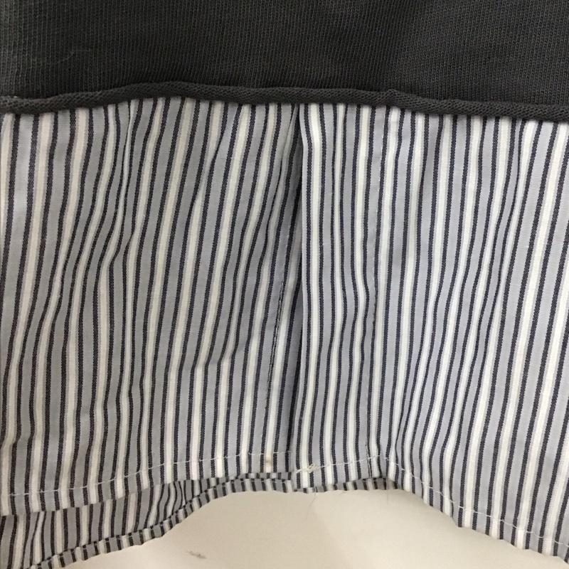 ザラ ZARA カットソー 長袖 長袖カットソー プリントカットソー クルーネック M 無地 灰 / グレー /  メンズ USED 古着 中古 10138740