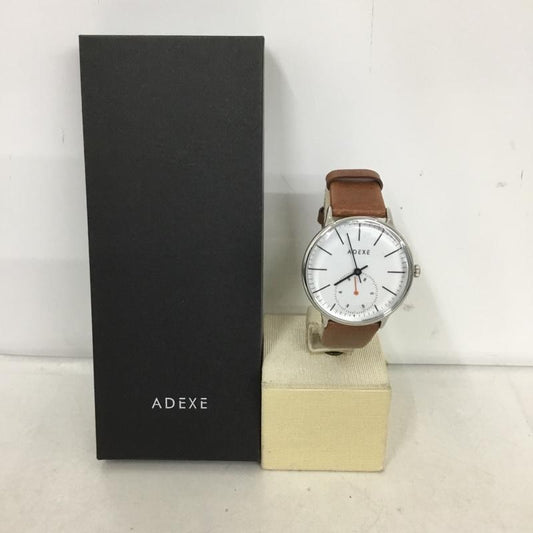 アデクス ADEXE 腕時計 アナログ（クォーツ式） 1870A-03 レザーベルト 箱有 ロゴ、文字 茶 / ブラウン /  レディース USED 古着 中古 10135138