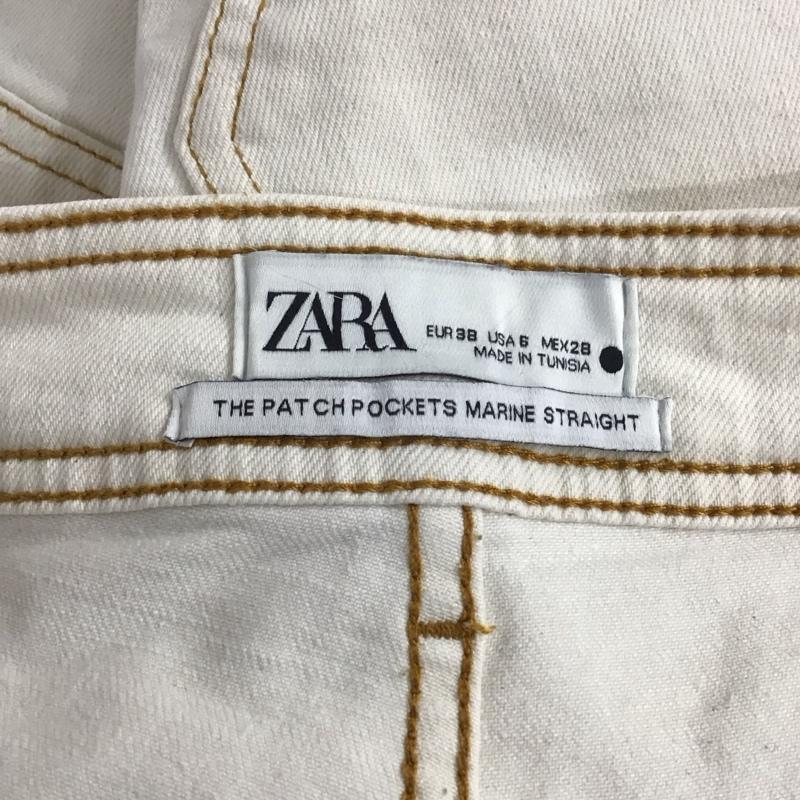 ザラ ZARA パンツ デニム、ジーンズ ワイド 38 無地 白 / ホワイト /  レディース USED 古着 中古 10130309