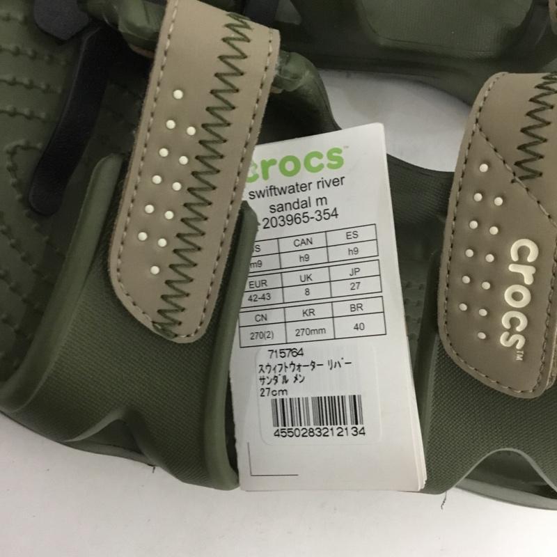 クロックス crocs サンダル サンダル 203965-354 スウィフトウォーター リバー crocs SWIFTWATER RIVER SANDAL 27.0cm 無地 カーキ / カーキ /  メンズ USED 古着 中古 10125457