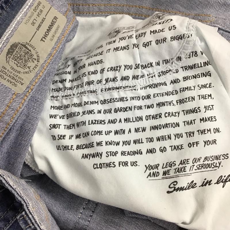 ディーゼル DIESEL パンツ デニム、ジーンズ デニムパンツ スリムパンツ ストレッチパンツ ジーンズ 34 無地 インディゴ / インディゴ /  メンズ USED 古着 中古 10115621