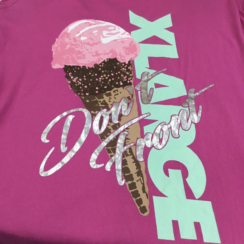 エクストララージ XLARGE Tシャツ 半袖 01201111 TEE ICECREAM OG M ワンポイント 桃 / ピンク / X 黄緑 / イエローグリーン / X 茶 / ブラウン / X 銀 / シルバー /  メンズ USED 古着 中古 10130854