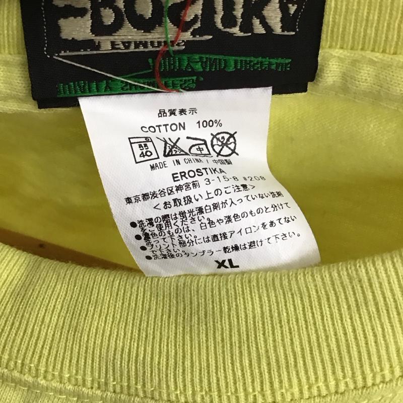 エロスティカ EROSTiKA Tシャツ 半袖 クルーネック XL プリント 黄 / イエロー /  メンズ USED 古着 中古 10123370