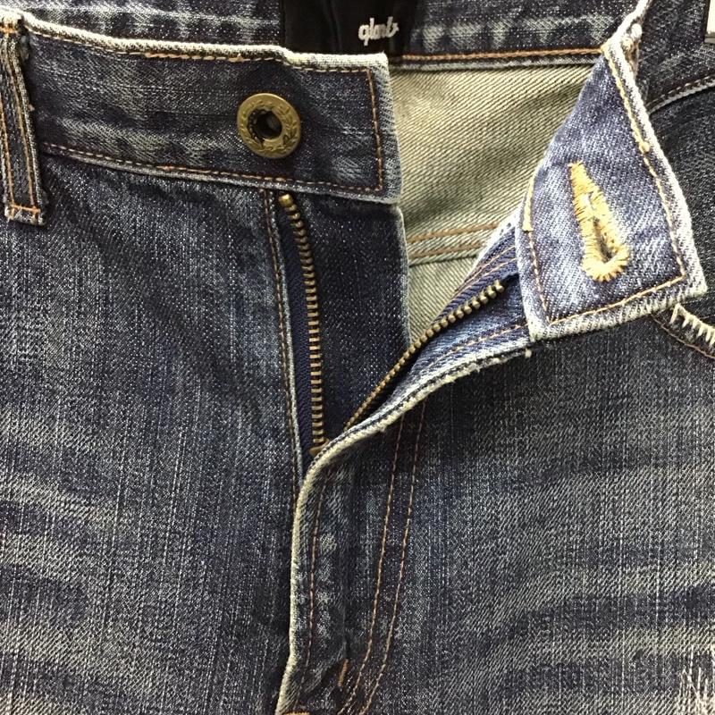 グラム glamb パンツ デニム、ジーンズ デニムパンツ ストレートパンツ カジュアルパンツ 1 ダメージ加工 インディゴ / インディゴ /  メンズ USED 古着 中古 10118424