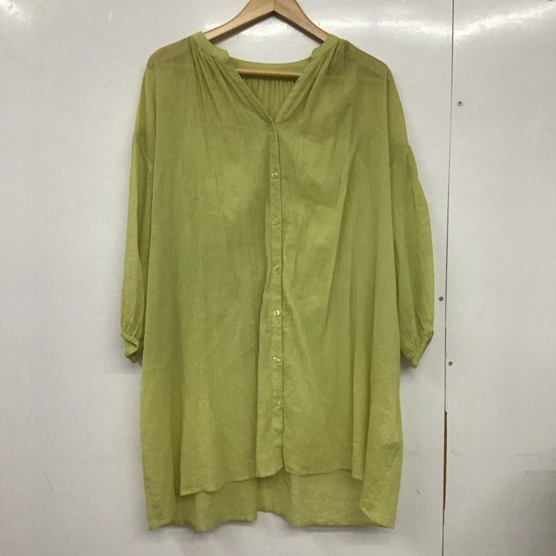ローリーズファーム LOWRYS FARM シャツ、ブラウス 七分袖 FREE 無地 黄緑 / イエローグリーン /  レディース USED 古着 中古 10133324