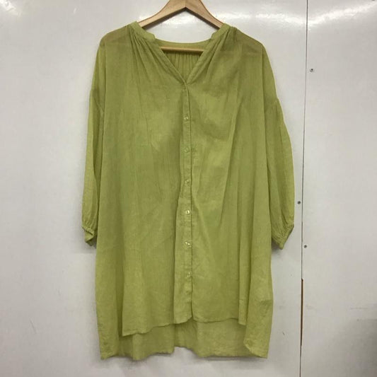 ローリーズファーム LOWRYS FARM シャツ、ブラウス 七分袖 FREE 無地 黄緑 / イエローグリーン /  レディース USED 古着 中古 10133324