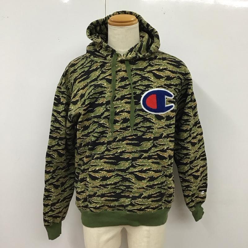チャンピオン Champion パーカー 長袖 C3-G123 プルオーバー ビッグロゴ 裏起毛 XL カモフラージュ柄・迷彩 マルチカラー / マルチカラー /  メンズ USED 古着 中古 10120241