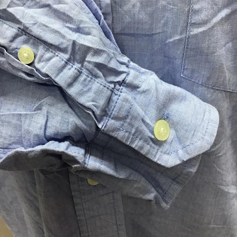 トミーヒルフィガー TOMMY HILFIGER シャツ、ブラウス 長袖 長袖シャツ カラーシャツ ポケットシャツ 長袖カットソー ボタンダウンシャツ XL ロゴ、文字 青 / ブルー /  メンズ USED 古着 中古 10118549