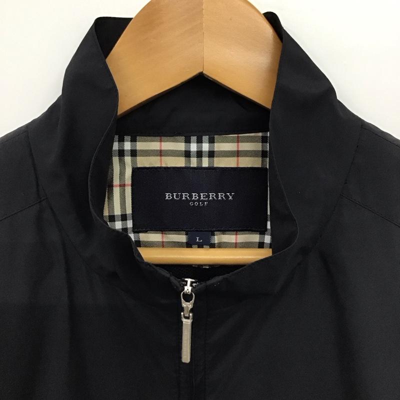 バーバリーゴルフ BURBERRY GOLF ベスト ベスト ジップアップベスト ノースリーブカットソー アウター L ロゴ、文字 紺 / ネイビー /  メンズ USED 古着 中古 10149147