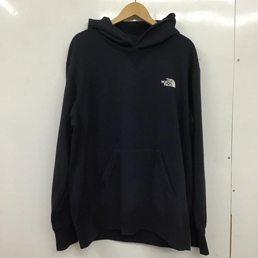 ザノースフェイス THE NORTH FACE パーカー 長袖 nt12034 バックスクエアロゴフーディ 長袖スウェットパーカー XXL ロゴ、文字 紺 / ネイビー /  メンズ USED 古着 中古 10138709