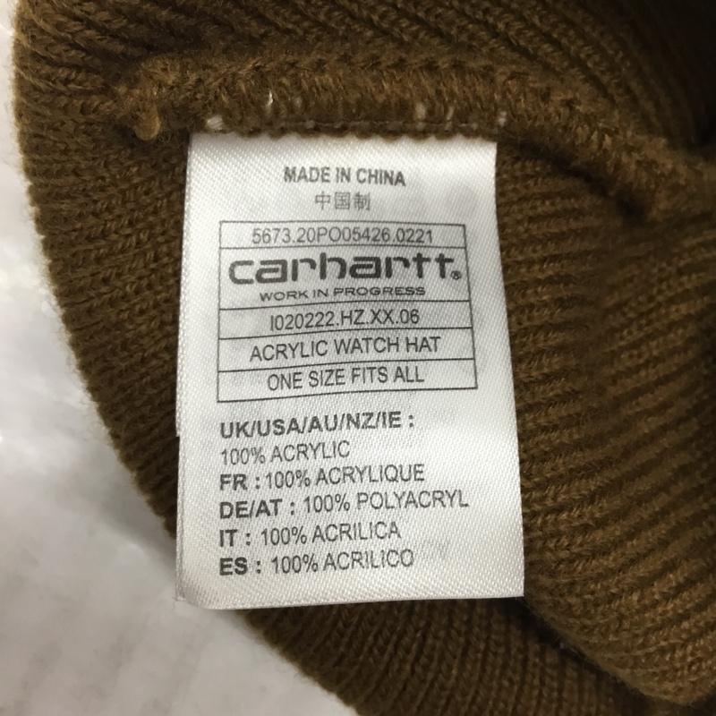 カーハート Carhartt 帽子 ニット帽 I020222 ACRYLIC WATCH HAT ロゴ、文字 キャメル / キャメル /  メンズ USED 古着 中古 10115593