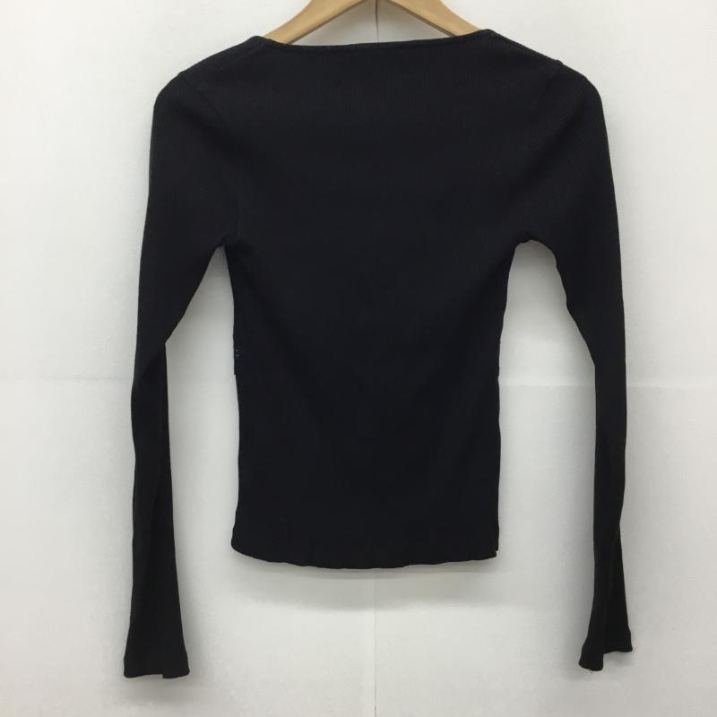 ザラ ZARA カットソー 長袖 M レース柄 黒 / ブラック /  レディース USED 古着 中古 10149770