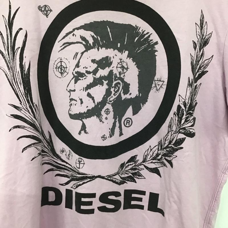 ディーゼル DIESEL Tシャツ 半袖 半袖カットソー プリントTシャツ クルーネックカットソー S プリント 桃 / ピンク /  メンズ USED 古着 中古 10139176