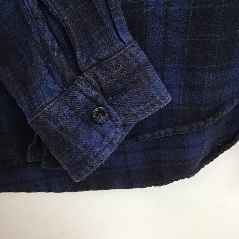 アヴィレックス AVIREX シャツ、ブラウス 長袖 長袖シャツ チェックシャツ カラーシャツ M チェック 青 / ブルー /  メンズ USED 古着 中古 10135880