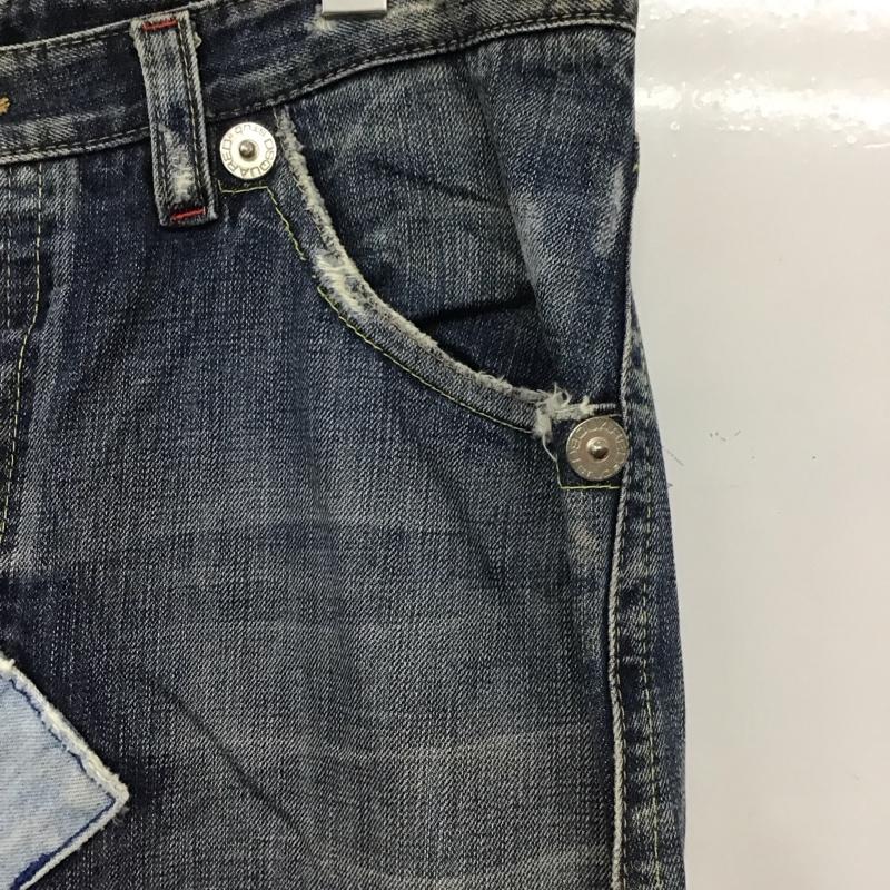 ディースクエアード2 DSQUARED2 パンツ デニム、ジーンズ デニムパンツ ワイドパンツ カジュアルパンツ ダメージ加工 インディゴ / インディゴ /  メンズ USED 古着 中古 10137963