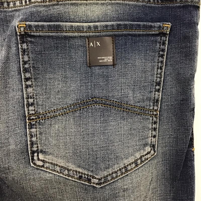 アルマーニエクスチェンジ ARMANI EXCHANGE パンツ デニム、ジーンズ デニムパンツ ストレートパンツ ワイドパンツ カジュアルパンツ ストレッチ 36 無地 インディゴ / インディゴ /  メンズ USED 古着 中古 10116622