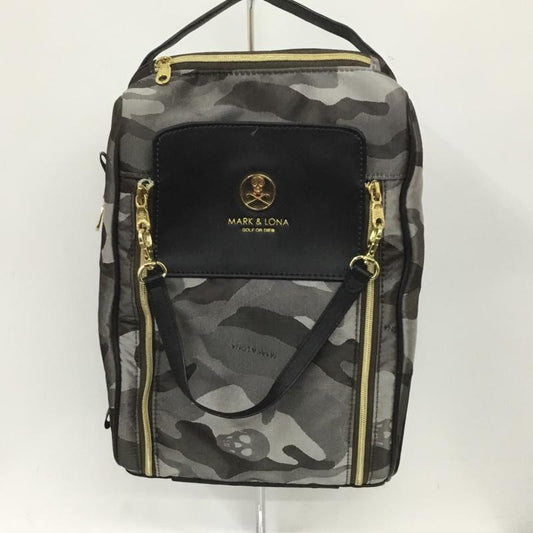マークアンドロナ MARK&LONA バッグ バッグ MLS-2A-SB01 Gauge Camo CL Shoes Case シューズケース ゴルフ ロゴ、文字 黒 / ブラック / X 金 / ゴールド /  メンズ USED 古着 中古 10138057