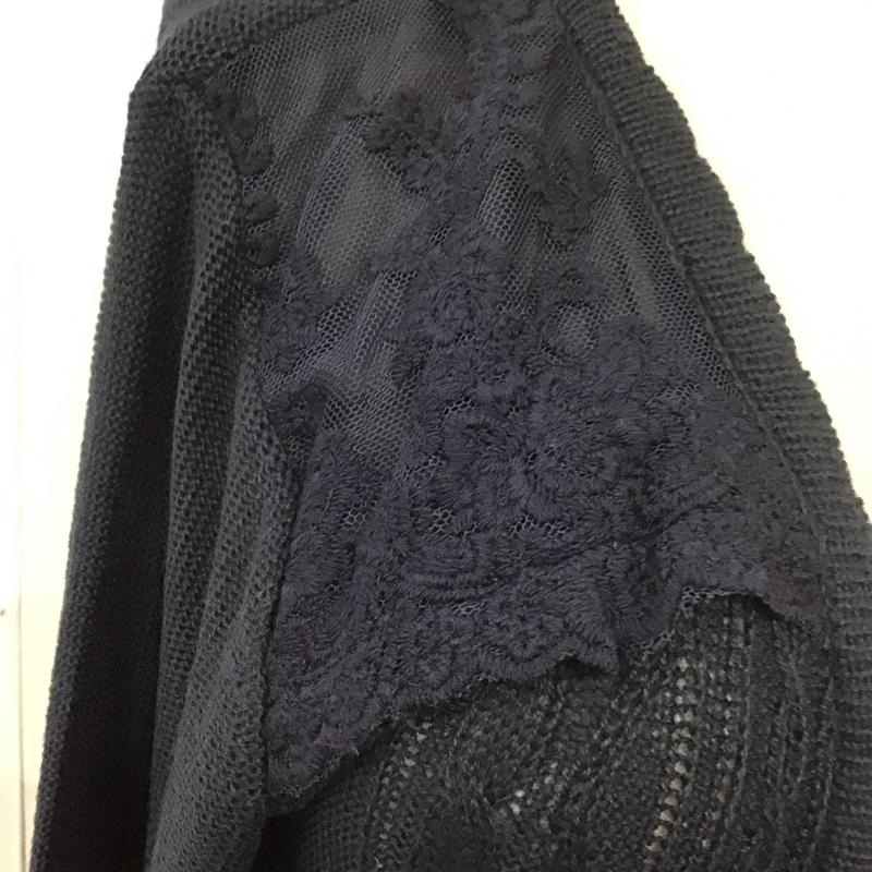 アクシーズファム axes femme カーディガン 七分袖 ロングカーディガン 長袖カットソー 前開カーディガン M 無地 紺 / ネイビー /  レディース USED 古着 中古 10113698