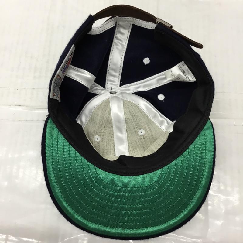 エベッツフィールドフランネルズ EBBETS FIELD FLANNELS 帽子 キャップ FSキャップ ウール ロゴ、文字 紺 / ネイビー /  メンズ USED 古着 中古 10122334
