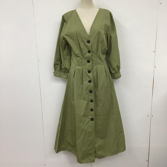 ザラティーアールエフ ZARA TRF ワンピース ロングスカート 3092 186 505 ノーカラー Ｖネック XS 無地 カーキ / カーキ /  レディース USED 古着 中古 10111063