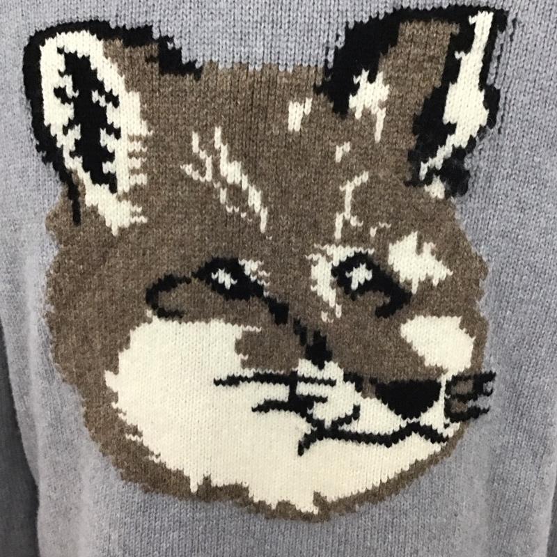 メゾンキツネ MAISON KITSUNE ニット、セーター 長袖 HM00509KT1016 BIG FOX HEAD PULLOVER ウール M  灰 / グレー /  メンズ USED 古着 中古 10111084