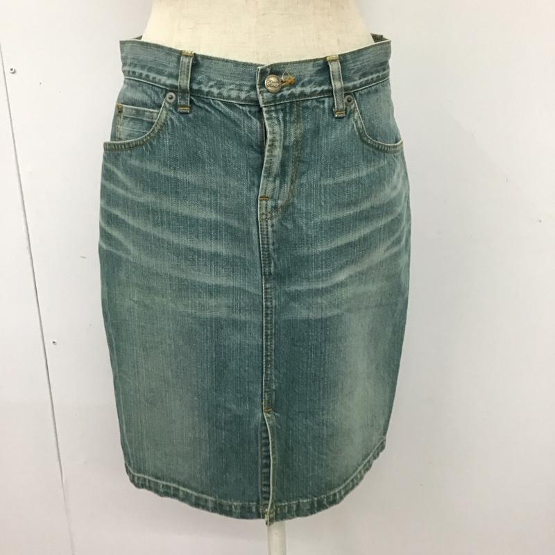 ベイピー BAPY スカート ミニスカート デニムスカート ミニスカート カジュアルスカート プリント インディゴ / インディゴ /  レディース USED 古着 中古 10115187