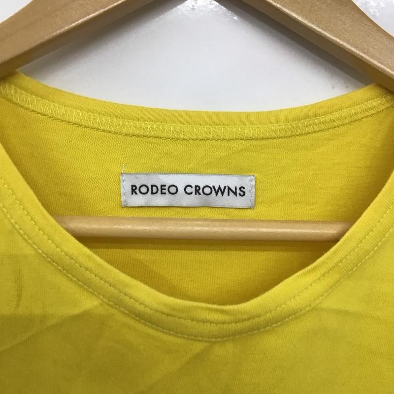 ロデオクラウンズ Rodeo Crowns ワンピース ロングスカート 420DSH33-1280 ティアードTシャツワンピース 半袖ロングワンピース FREE ロゴ、文字 黄 / イエロー /  レディース USED 古着 中古 10136040