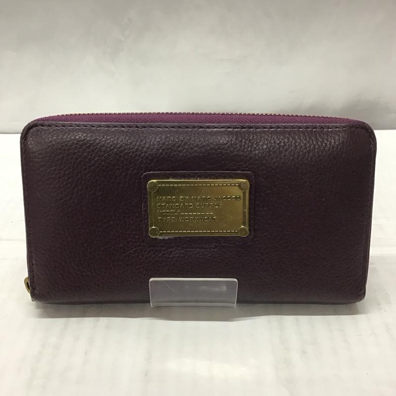 マークバイマークジェイコブス MARC by MARC JACOBS 財布 長財布 ラウンドファスナー 箱有 WORKWEAR ロゴ、文字 紫 / パープル /  レディース USED 古着 中古 10113365