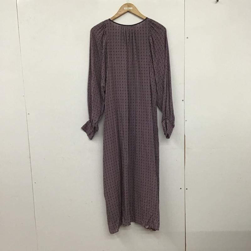 シップス SHIPS ワンピース ロングスカート 724-54-0056 長袖 FREE 総柄 紫 / パープル /  レディース USED 古着 中古 10146492