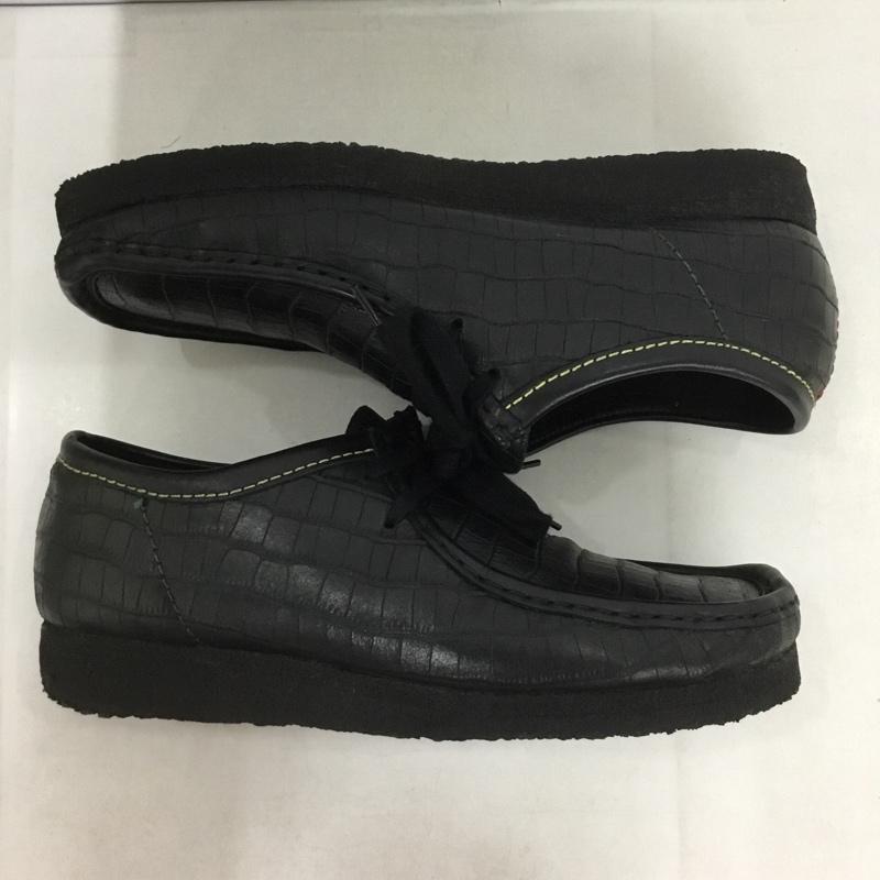 クラークス Clarks カジュアルシューズ カジュアルシューズ WACKO MARIA CROCODILE EMBOSSED LEATHER WALLABEE UK9.5 箱有 US：10.5  黒 / ブラック /  メンズ USED 古着 中古 10139933