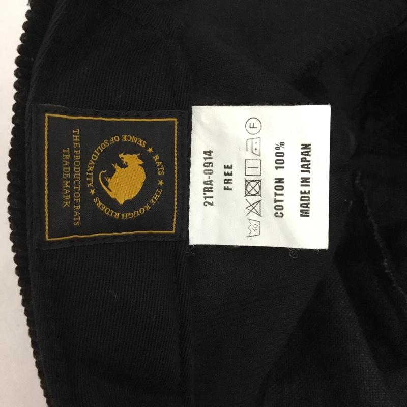 ラッツ RATS 帽子 キャップ 21RA-0914 コーデュロイ SENCE OF SOLIDALITY FREE ロゴ、文字 黒 / ブラック /  メンズ USED 古着 中古 10145786
