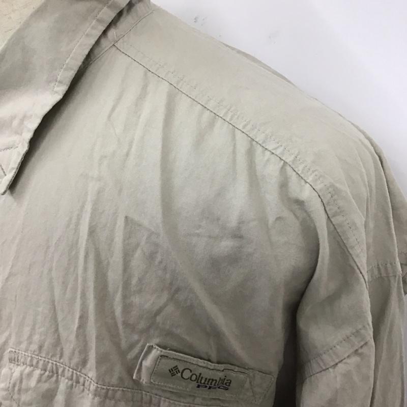 コロンビア Columbia シャツ、ブラウス 長袖 長袖シャツ カラーシャツ ポケットシャツ 長袖カットソー XL ロゴ、文字 灰 / グレー /  メンズ USED 古着 中古 10119939