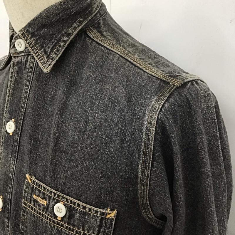ウエアハウス WAREHOUSE シャツ、ブラウス 長袖 長袖シャツ カジュアルシャツ カラーシャツ 古着 36 無地 黒 / ブラック /  メンズ USED 古着 中古 10107789