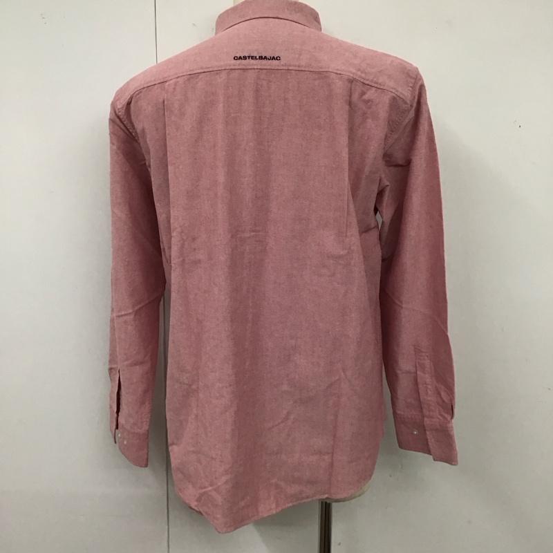 カステルバジャック CASTELBAJAC シャツ、ブラウス 長袖 長袖シャツ カラーシャツ ポケットシャツ 長袖カットソー プリントシャツ プリント 赤 / レッド /  メンズ USED 古着 中古 10123780