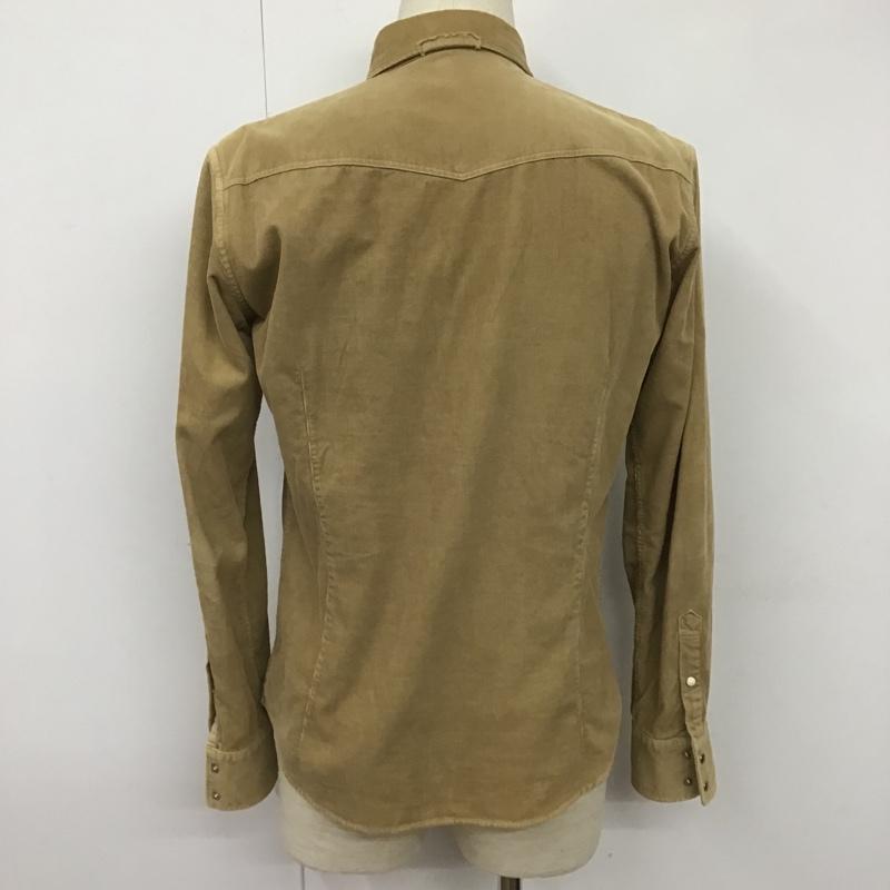 ナノユニバース nano・universe シャツ、ブラウス 長袖 コーデュロイ M 無地 ベージュ / ベージュ /  メンズ USED 古着 中古 10106095