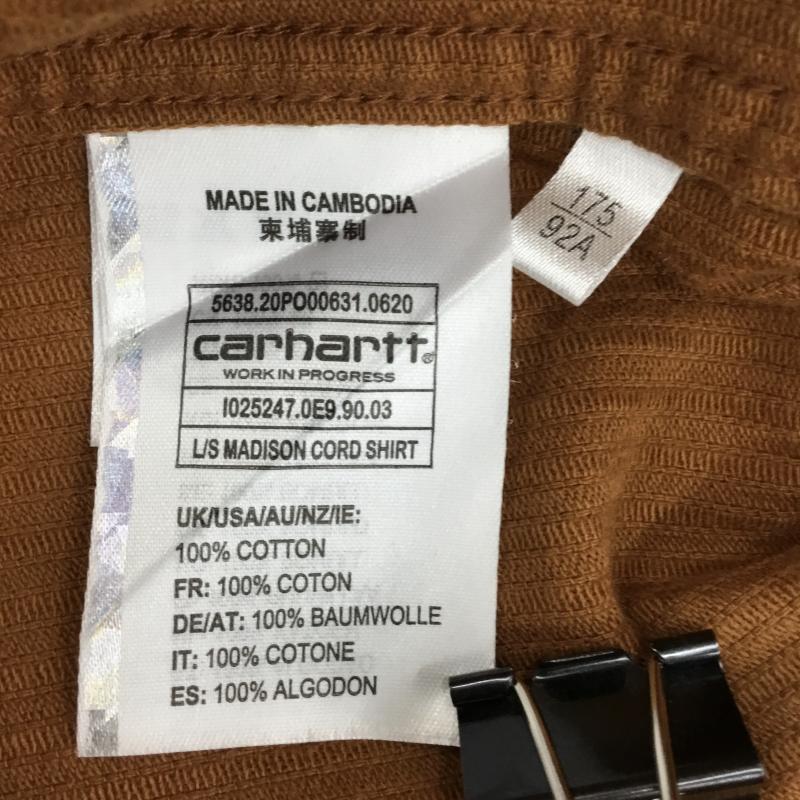 カーハートダブリューアイピー Carhartt WIP シャツ、ブラウス 長袖 Madison Cord Shirt コーデュロイシャツ M ロゴ、文字 茶 / ブラウン /  メンズ USED 古着 中古 10137791