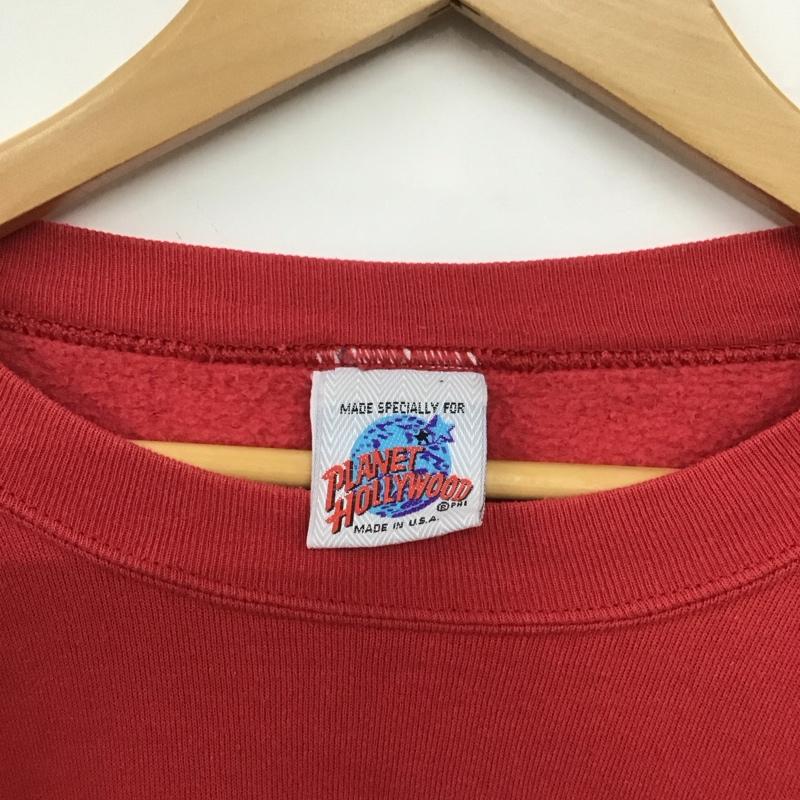 古着 USED トレーナー 長袖 長袖トレーナー スウェット クルーネック プルオーバー planethollywood usa製 M プリント 赤 / レッド /  メンズ USED 古着 中古 10149148