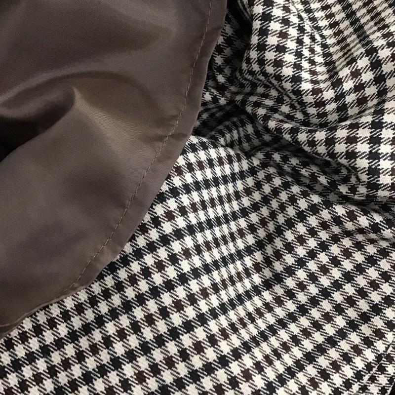 マジェスティックレゴン MAJESTIC LEGON ワンピース ひざ丈スカート 1096061056 チェックドッキングワンピース M 無地 X チェック 茶 / ブラウン /  レディース USED 古着 中古 10130332