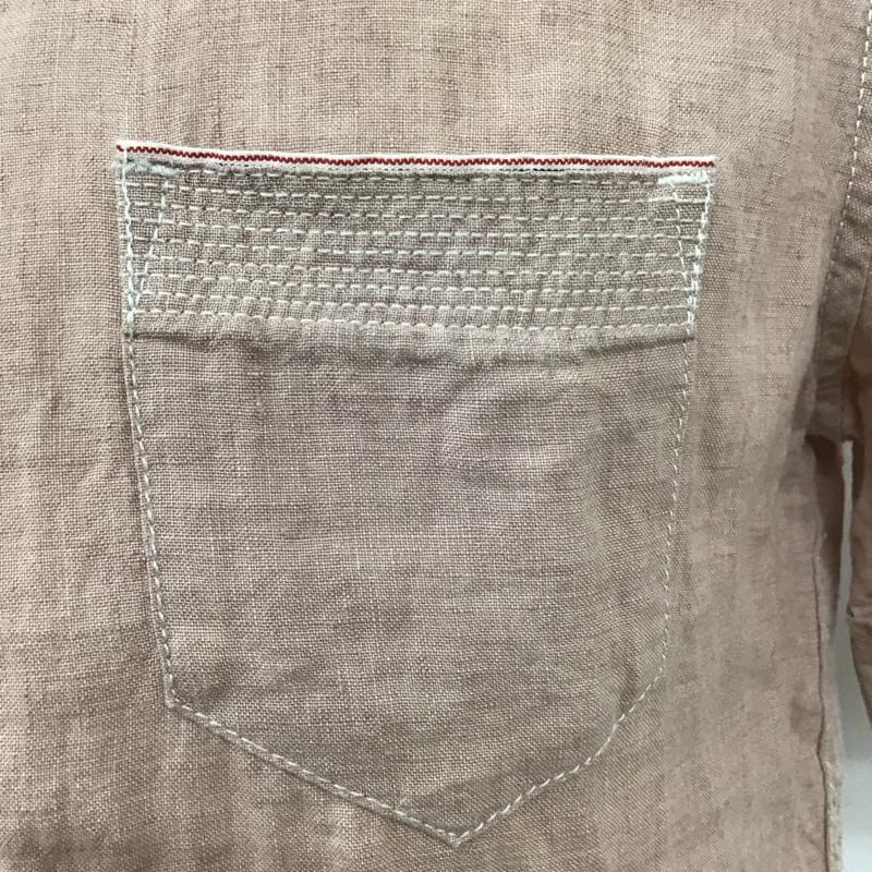 ディーゼル DIESEL シャツ、ブラウス 半袖 ボタンダウン 胸ポケット リネン 麻 S ワンポイント 桃 / ピンク /  メンズ USED 古着 中古 10113083