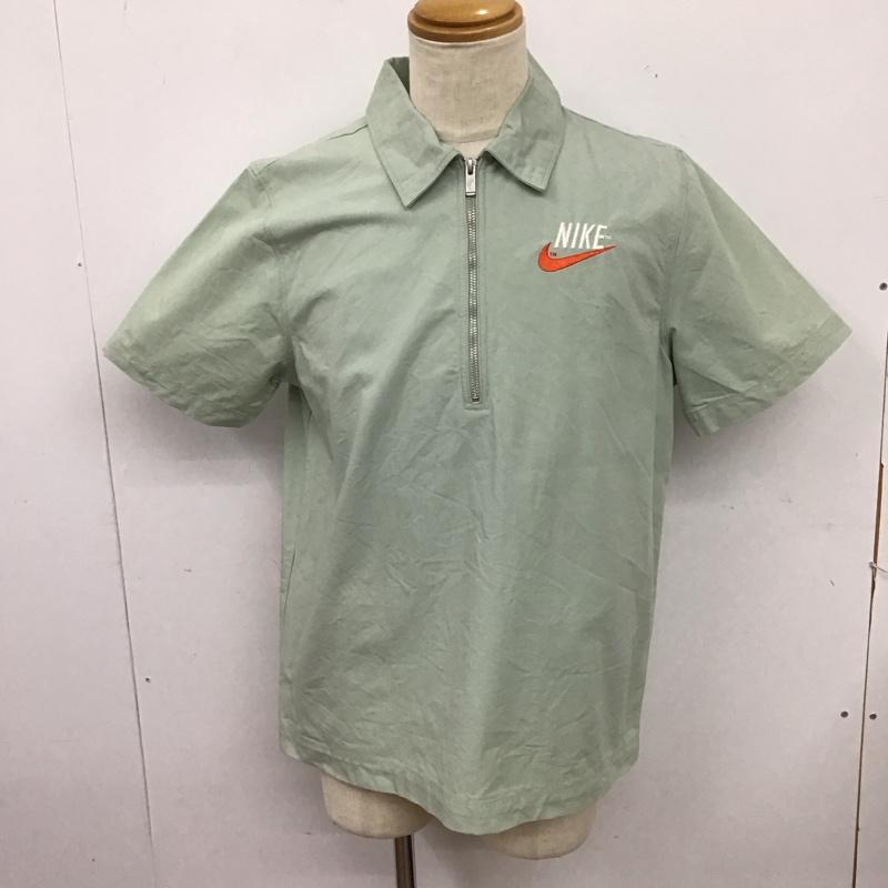 ナイキ NIKE シャツ、ブラウス 半袖 dm5284-017 半袖シャツ カラーシャツ ネックジップ M ロゴ、文字 カーキ / カーキ /  メンズ USED 古着 中古 10125492